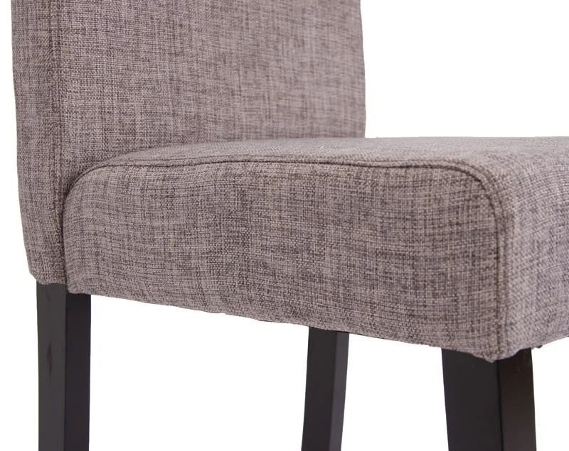 Lot de 4 chaises de salle à manger en tissu gris pieds foncés CDS04128