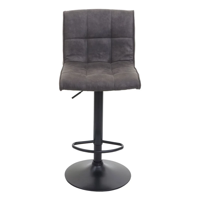 Lot de 2 chaises de bar tabourets de comptoir hauteur réglable en tissu effet daim gris foncé 04_0000121