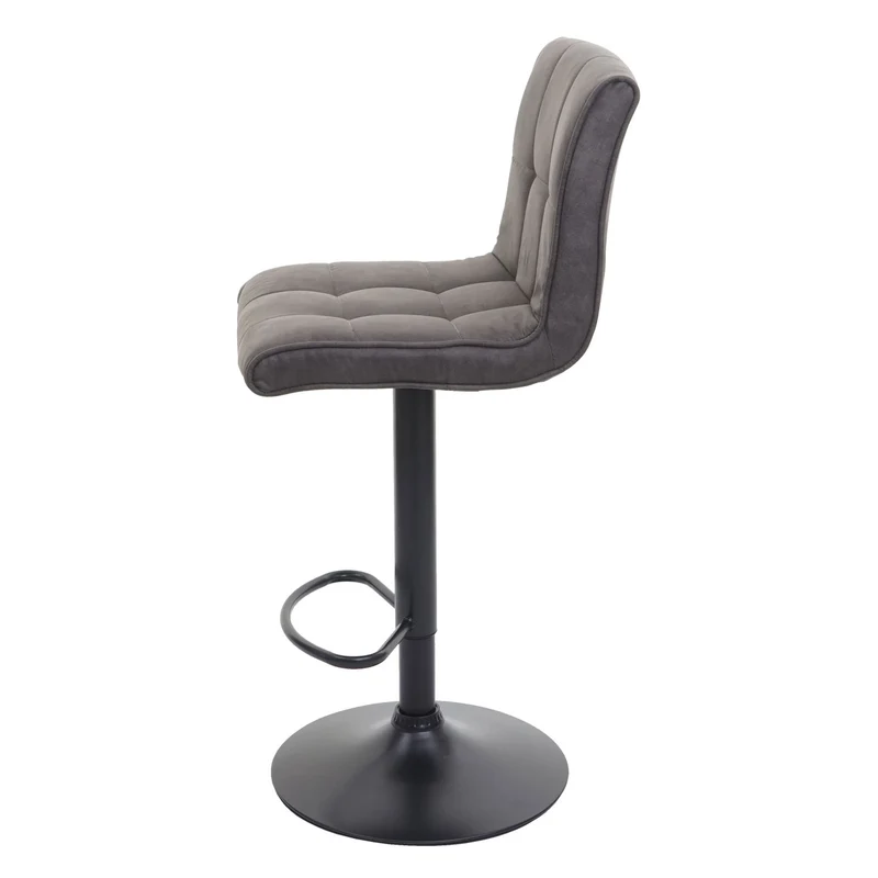 Lot de 2 chaises de bar tabourets de comptoir hauteur réglable en tissu effet daim gris foncé 04_0000121
