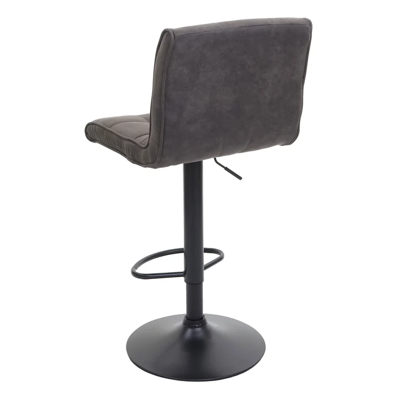 Lot de 2 chaises de bar tabourets de comptoir hauteur réglable en tissu effet daim gris foncé 04_0000121