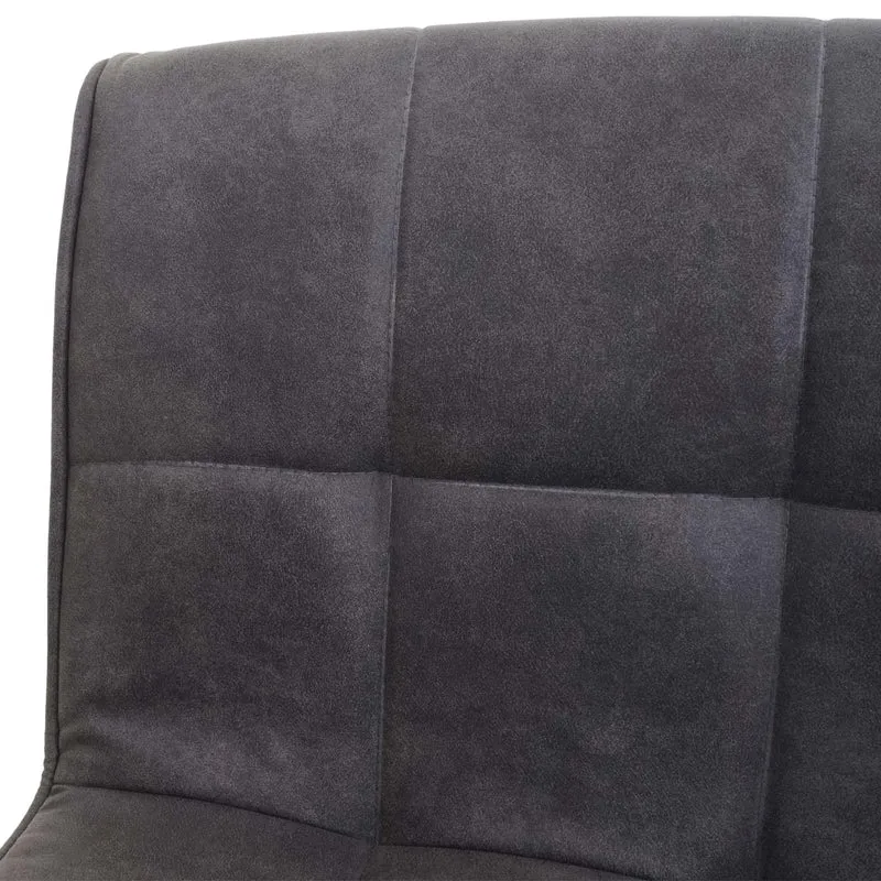 Lot de 2 chaises de bar tabourets de comptoir hauteur réglable en tissu effet daim gris foncé 04_0000121