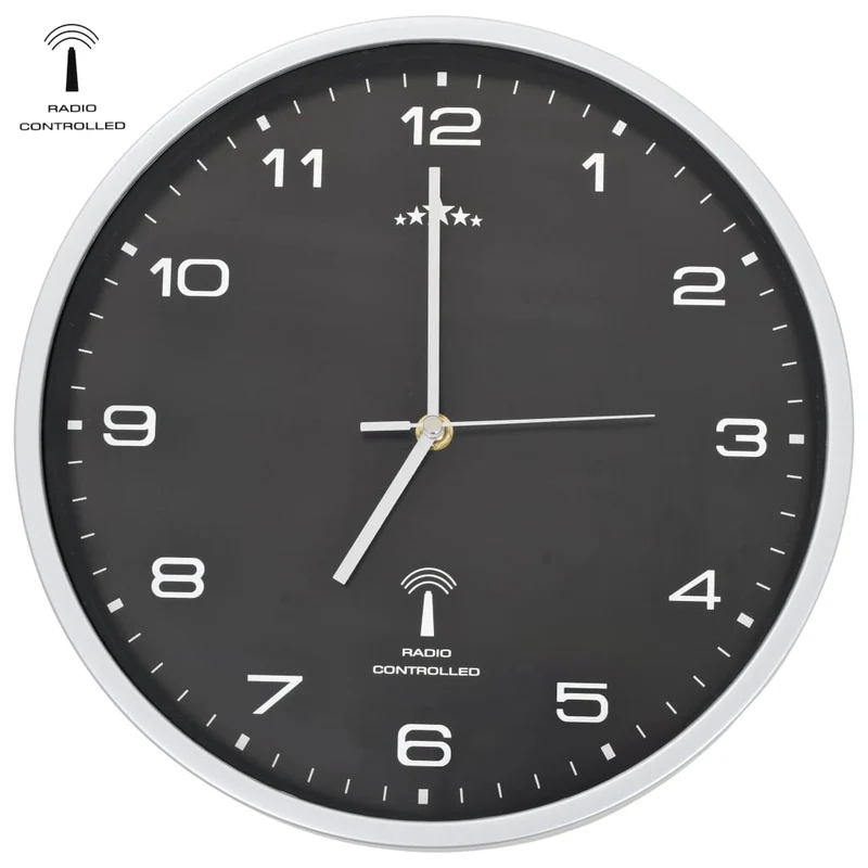 Horloge murale radioguidée avec mouvement à quartz 31 cm Noir DEC022251