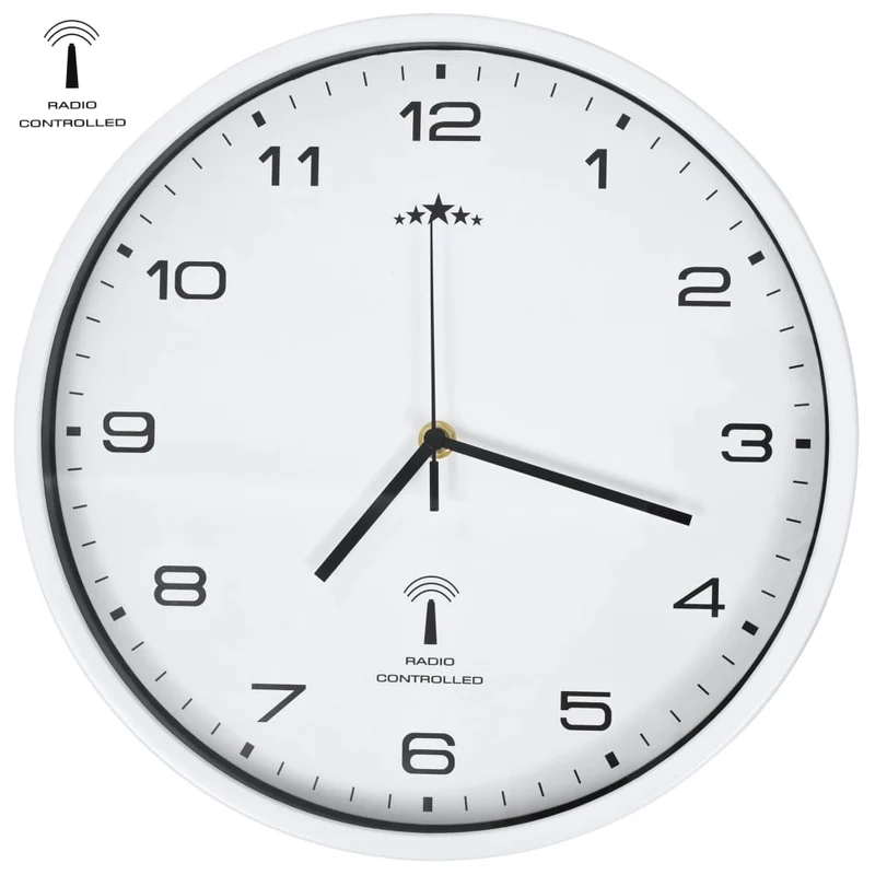 Horloge murale radioguidée avec mouvement à quartz 31 cm Blanc DEC022249