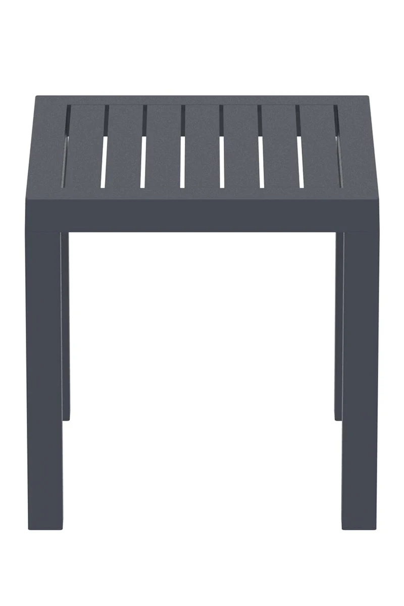 Petite table de jardin en plastique gris foncé résistante aux intempéries 45x45x45 cm MDJ10202