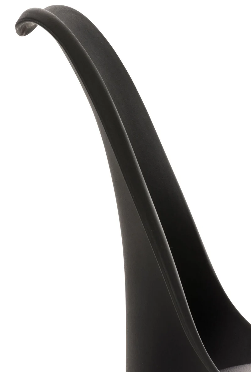 Lot de 4 chaises de salle à manger cuisine ou bureau en plastique et synthétique noir pieds en bois 10_0000324
