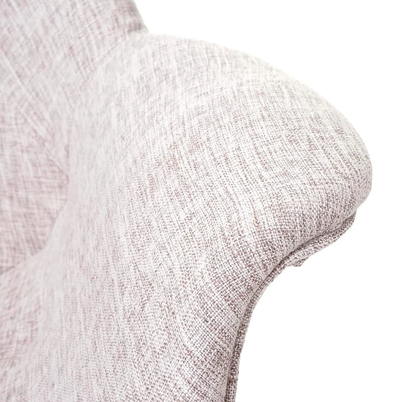 Fauteuil à bascule rocking chair relax avec accoudoirs en tissu crème/gris FAB04016