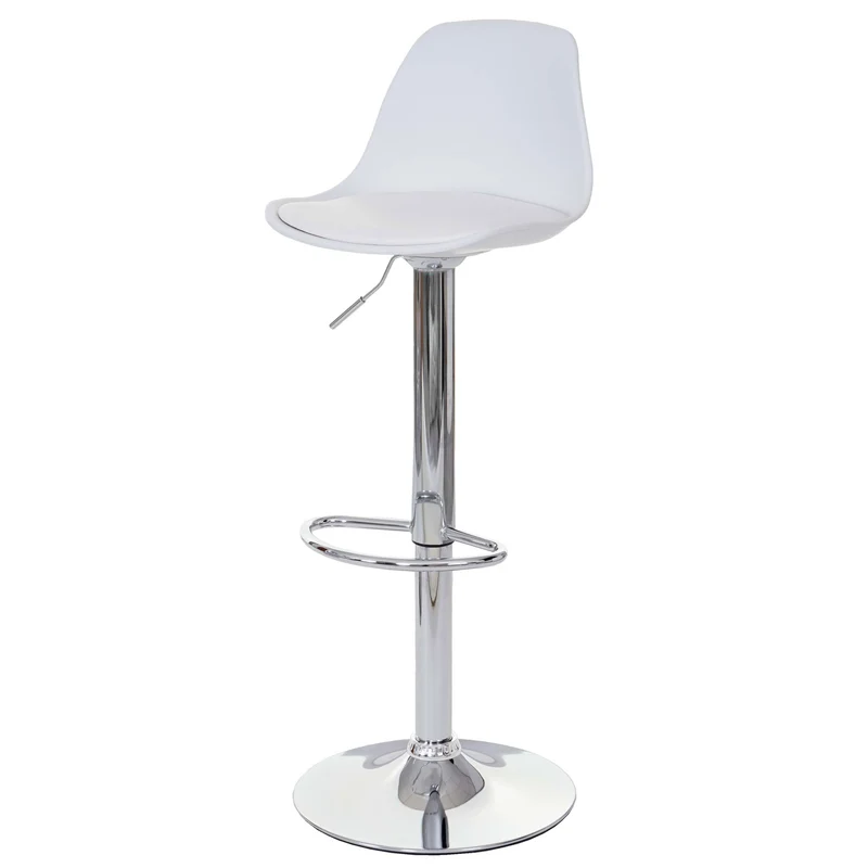 2x tabourets de bar tabouret de comptoir pivotant en synthétique blanc base et cadre en acier chromé 04_0000122