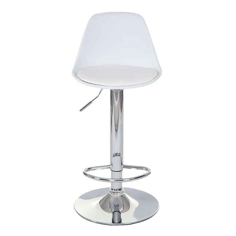 2x tabourets de bar tabouret de comptoir pivotant en synthétique blanc base et cadre en acier chromé 04_0000122