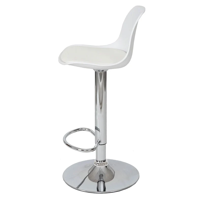 2x tabourets de bar tabouret de comptoir pivotant en synthétique blanc base et cadre en acier chromé 04_0000122