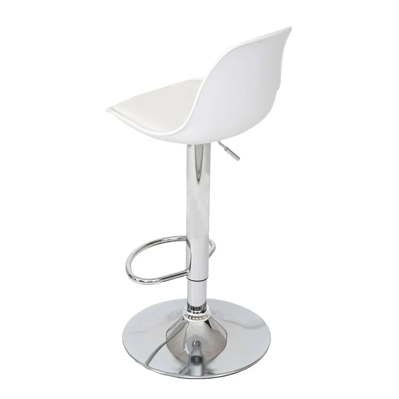 2x tabourets de bar tabouret de comptoir pivotant en synthétique blanc base et cadre en acier chromé 04_0000122