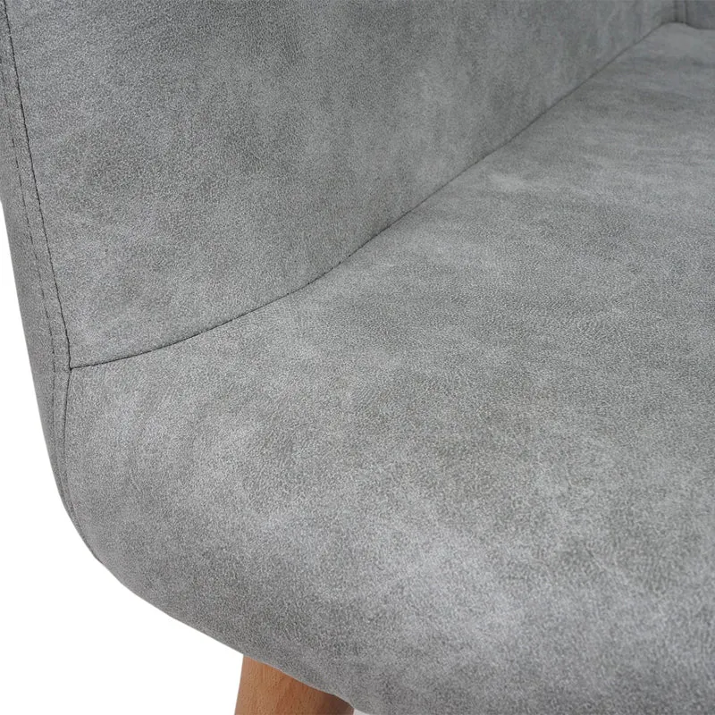 Chaise de salle à manger design rétro scandinave en tissu gris béton pieds clairs 04_0002369
