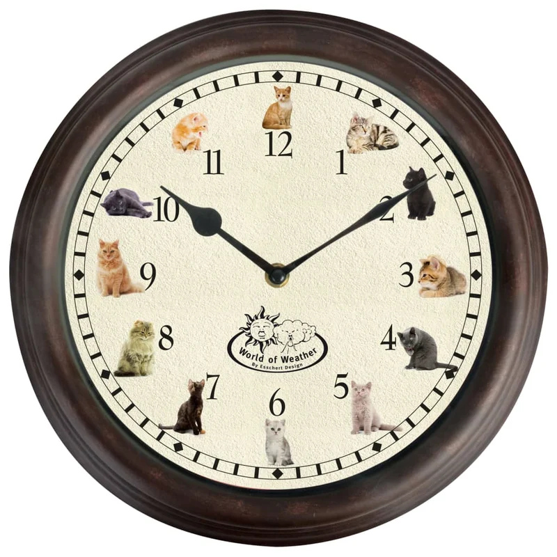 Horloge murale avec sons de chat 30 x 4,6 cm DEC022247