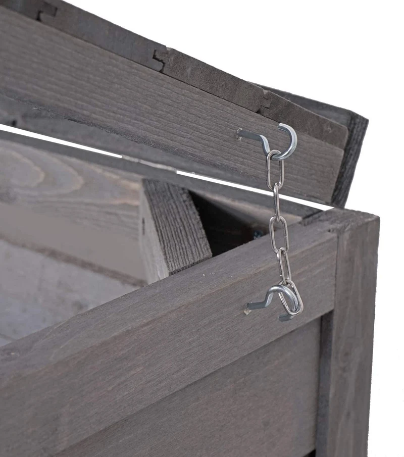 Abri de poubelles extérieur conteneurs à ordures jusqu'à 4 bacs 126x158x98 cm en bois certifié FSC gris anthracite 04_0005611