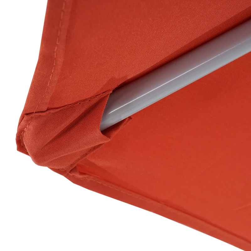 Demi parasol semi-circulaire balcon terrasse UV 50+ polyester/aluminium 3kg avec une portée de 300 cm Terracotta avec support 04_0003899