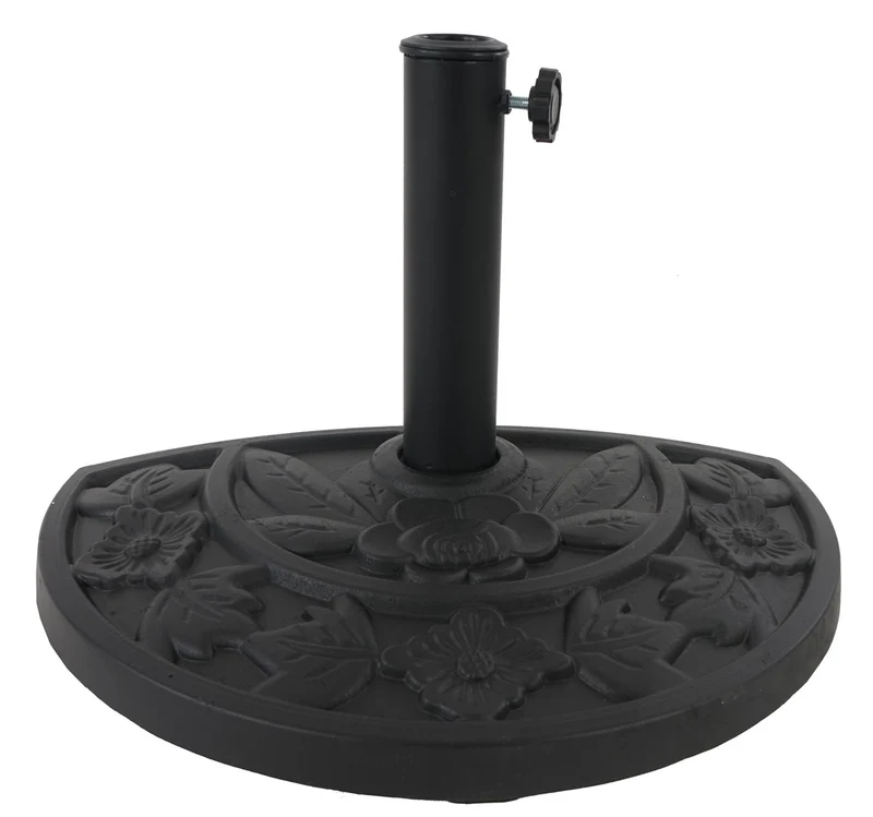 Demi parasol semi-circulaire balcon terrasse UV 50+ polyester/aluminium 3kg avec une portée de 300 cm Terracotta avec support 04_0003899
