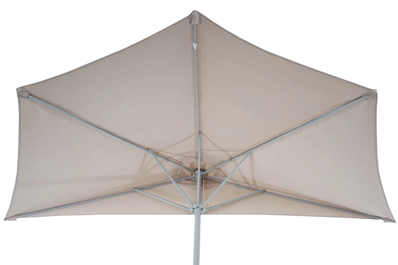 Demi parasol semi-circulaire balcon terrasse UV 50+ polyester/aluminium 3kg avec une portée de 300 cm bordeaux avec support 04_0003845