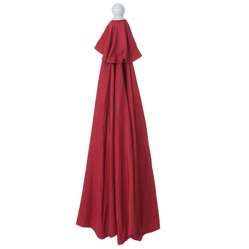 Demi parasol semi-circulaire balcon terrasse UV 50+ polyester/aluminium 3kg avec une portée de 300 cm bordeaux avec support 04_0003845