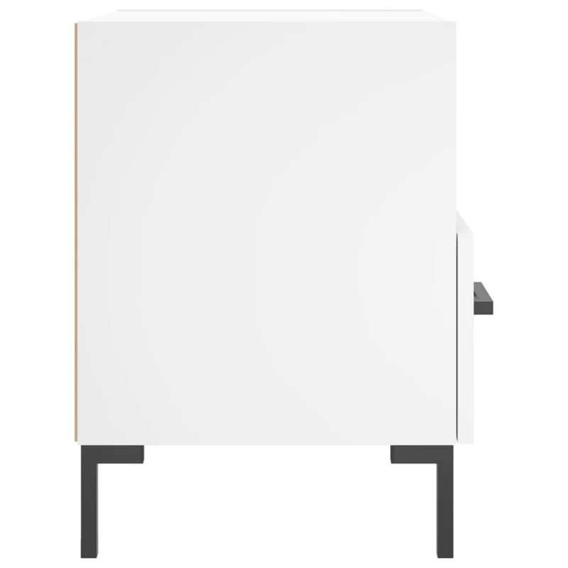 Lot de 2 tables de chevet avec tiroir et compartiment ouvert 40 x 35 x 47,5 cm bois d’ingénierie blanc DEC034921