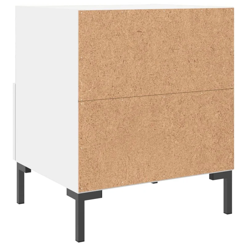 Lot de 2 tables de chevet avec tiroir et compartiment ouvert 40 x 35 x 47,5 cm bois d’ingénierie blanc DEC034921