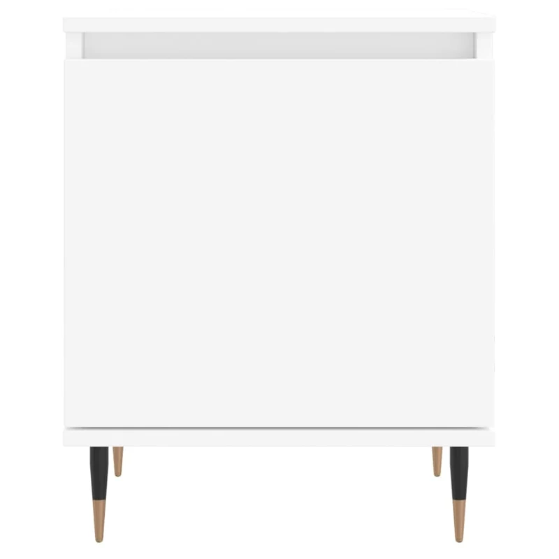 Lot de 2 tables de chevet avec compartiment avec porte 40 x 30 x 50 cm bois d'ingénierie blanc DEC034898