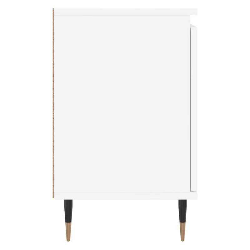 Lot de 2 tables de chevet avec compartiment avec porte 40 x 30 x 50 cm bois d'ingénierie blanc DEC034898