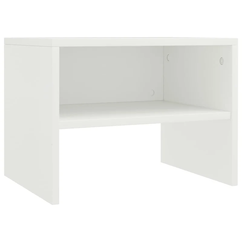 Lot de 2 tables de chevet avec étagère 40 x 30 x 30 cm bois d'ingénierie blanc DEC034886