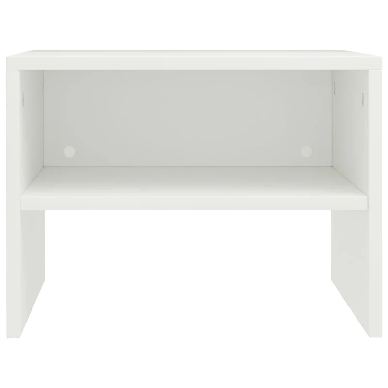 Lot de 2 tables de chevet avec étagère 40 x 30 x 30 cm bois d'ingénierie blanc DEC034886