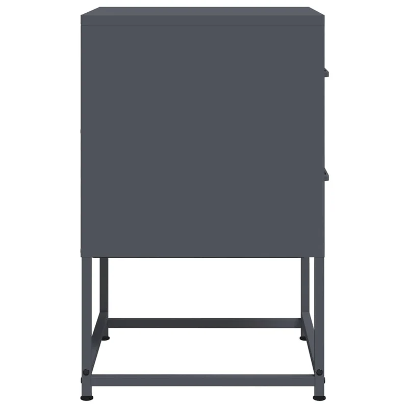 Lot de 2 tables de chevet avec deux tiroirs 36 x 39 x 60,5 cm acier anthracite DEC034829