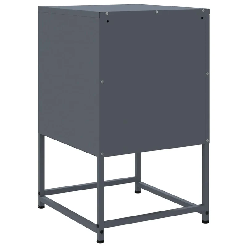 Lot de 2 tables de chevet avec deux tiroirs 36 x 39 x 60,5 cm acier anthracite DEC034829