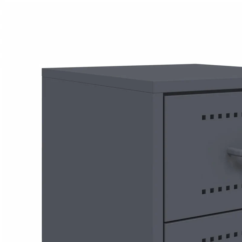 Lot de 2 tables de chevet avec deux tiroirs 36 x 39 x 60,5 cm acier anthracite DEC034829