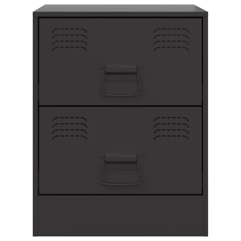 Lot de 2 tables de chevet avec tiroirs 34,5 x 39 x 44 cm acier noir DEC035461