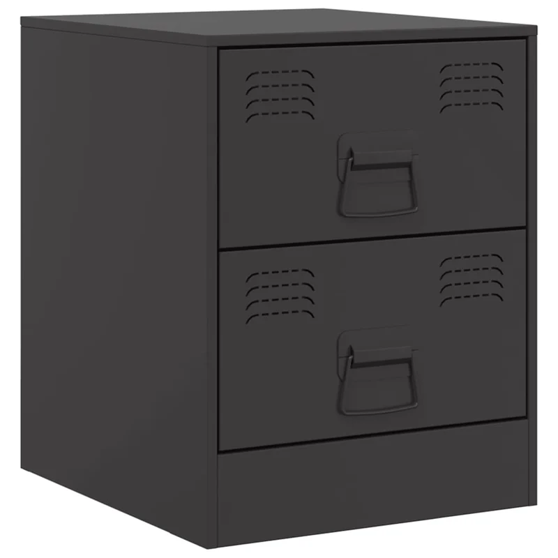Lot de 2 tables de chevet avec tiroirs 34,5 x 39 x 44 cm acier noir DEC035461