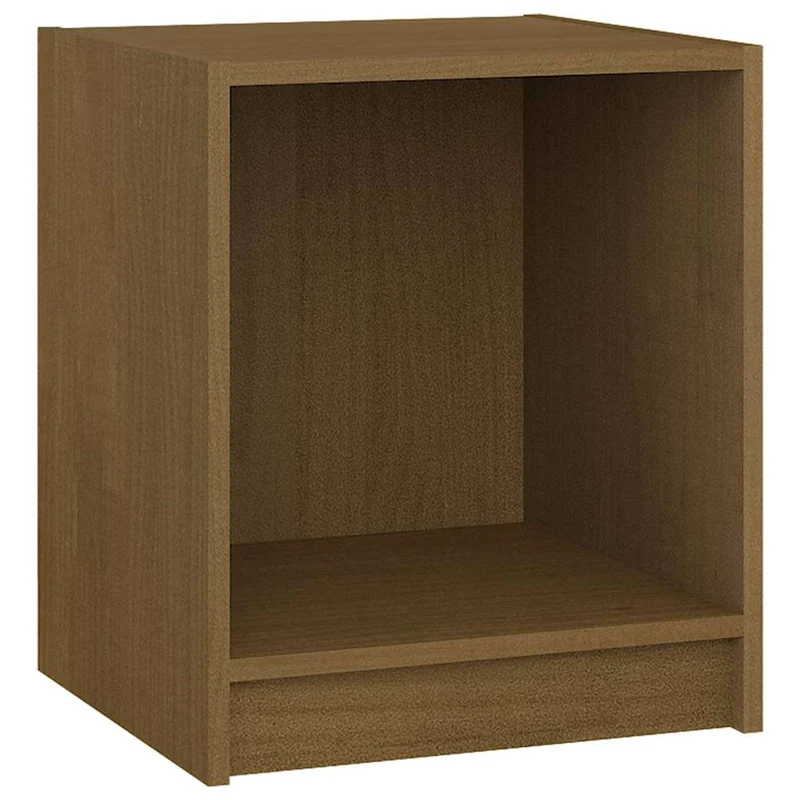 Lot de 2 tables de chevet avec compartiment ouvert 35,5 x 33,5 x 41,5 cm bois de pin marron miel DEC035445
