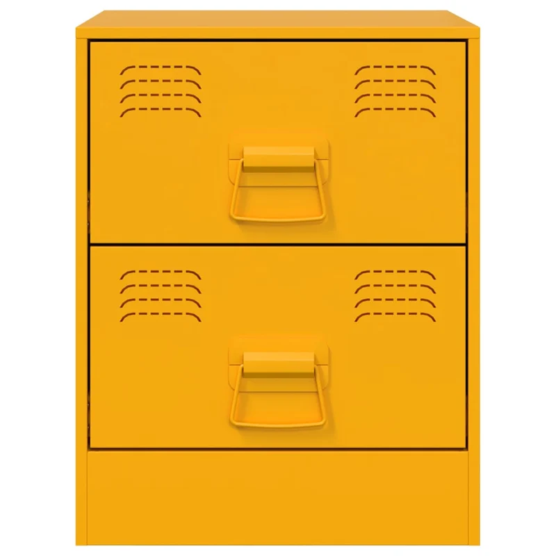Lot de 2 tables de chevet avec deux tiroirs 34,5 x 39 x 44 cm acier jaune DEC035417