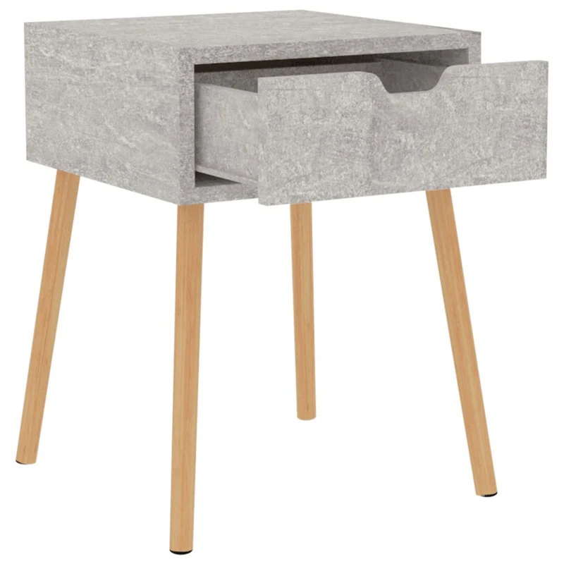 Lot de 2 tables de chevet avec tiroir 40 x 40 x 56 cm bois d'ingénierie gris DEC035398