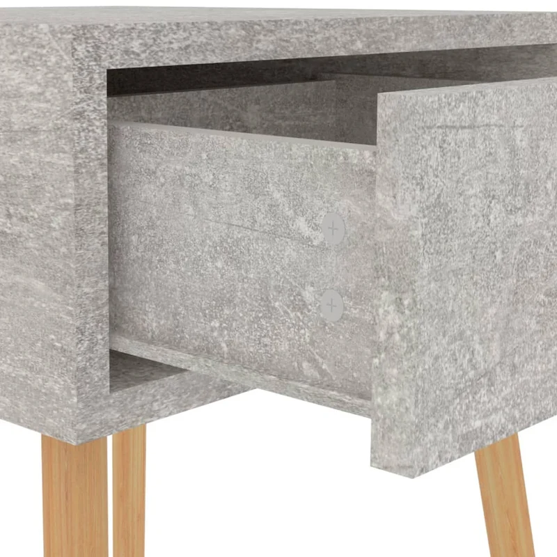 Lot de 2 tables de chevet avec tiroir 40 x 40 x 56 cm bois d'ingénierie gris DEC035398