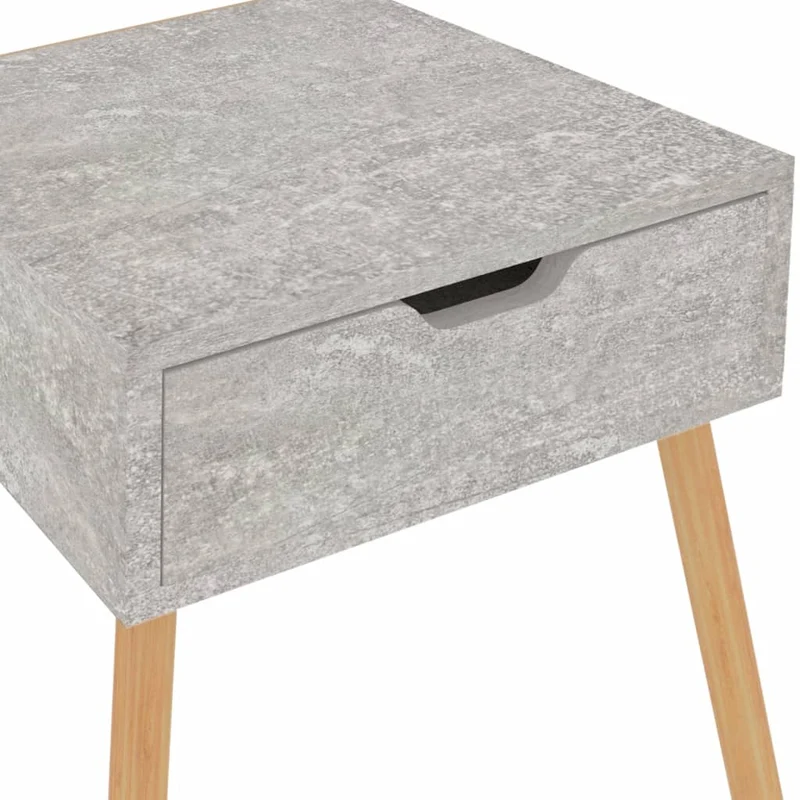 Lot de 2 tables de chevet avec tiroir 40 x 40 x 56 cm bois d'ingénierie gris DEC035398