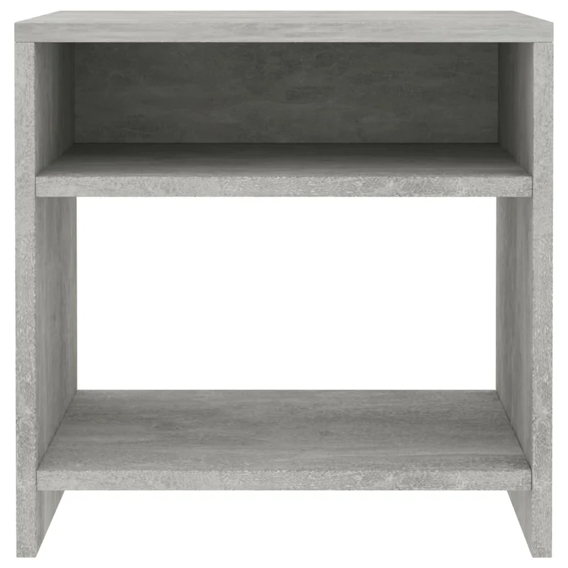 Lot de 2 tables de chevet avec étagère 40 x 30 x 40 cm bois d'ingénierie gris DEC035350
