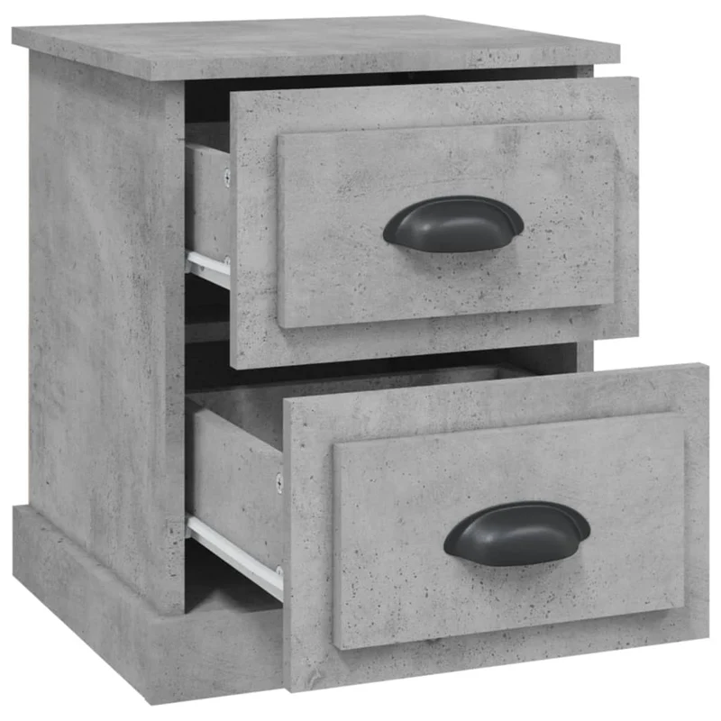 Lot de 2 tables de chevet avec tiroirs 39 x 39 x 47,5 cm bois ingénierie gris DEC035344
