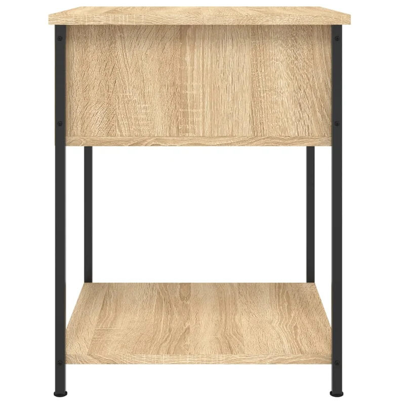 Lot de 2 tables de chevet avec tiroir 44 x 45 x 58 cm bois ingénierie couleur chêne et fer DEC035290