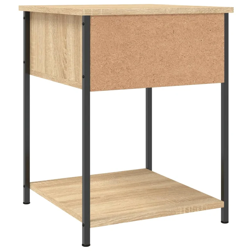 Lot de 2 tables de chevet avec tiroir 44 x 45 x 58 cm bois ingénierie couleur chêne et fer DEC035290
