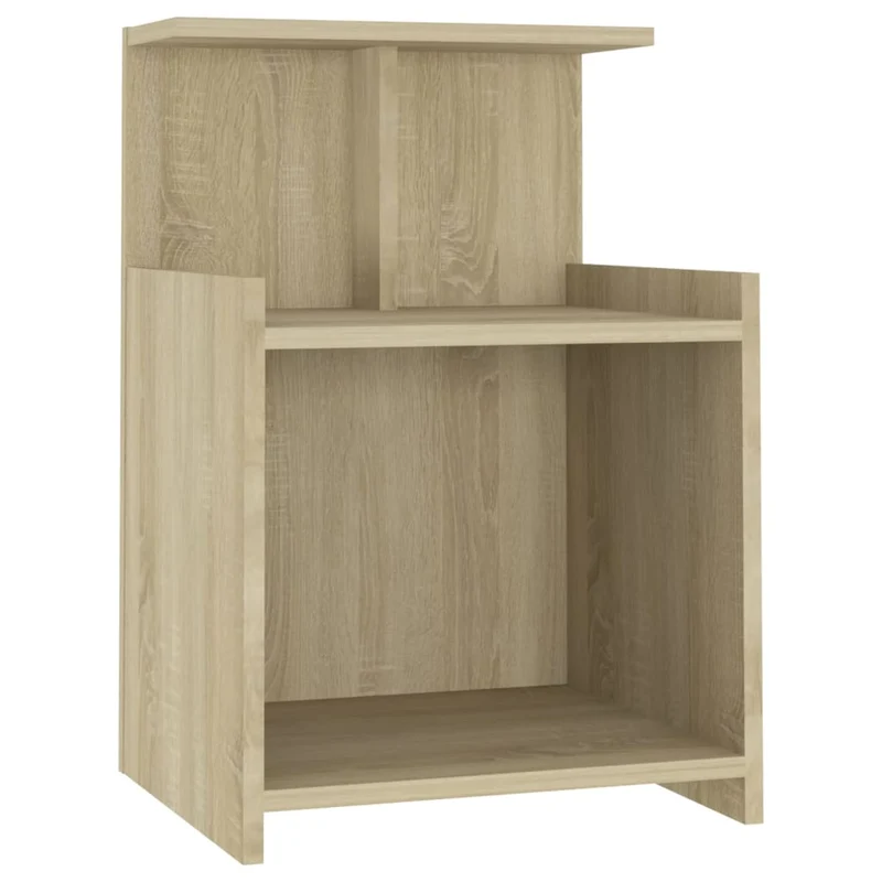 Lot de 2 tables de chevet avec étagères 40 x 35 x 60 cm aggloméré couleur chêne DEC035259