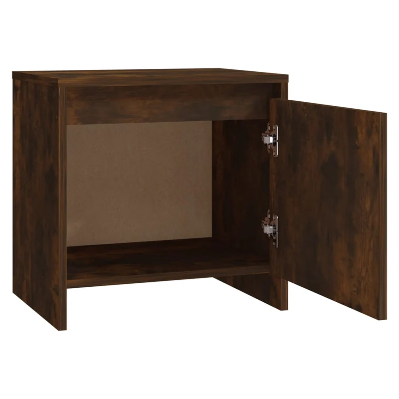 Lot de 2 tables de chevet avec compartiment avec porte 45 x 34 x 44,5 cm bois ingénierie marron DEC035145