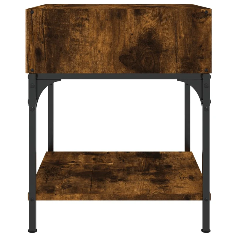 Lot de 2 tables de chevet avec compartiment ouvert 40 x 41 x 50 cm bois d’ingénierie marron et fer DEC035128