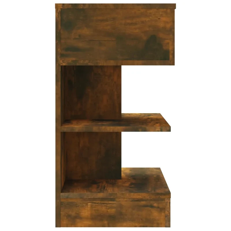 Lot de 2 tables de chevet avec tiroir et étagère 40 x 35 x 65 cm bois d’ingénierie marron DEC035104