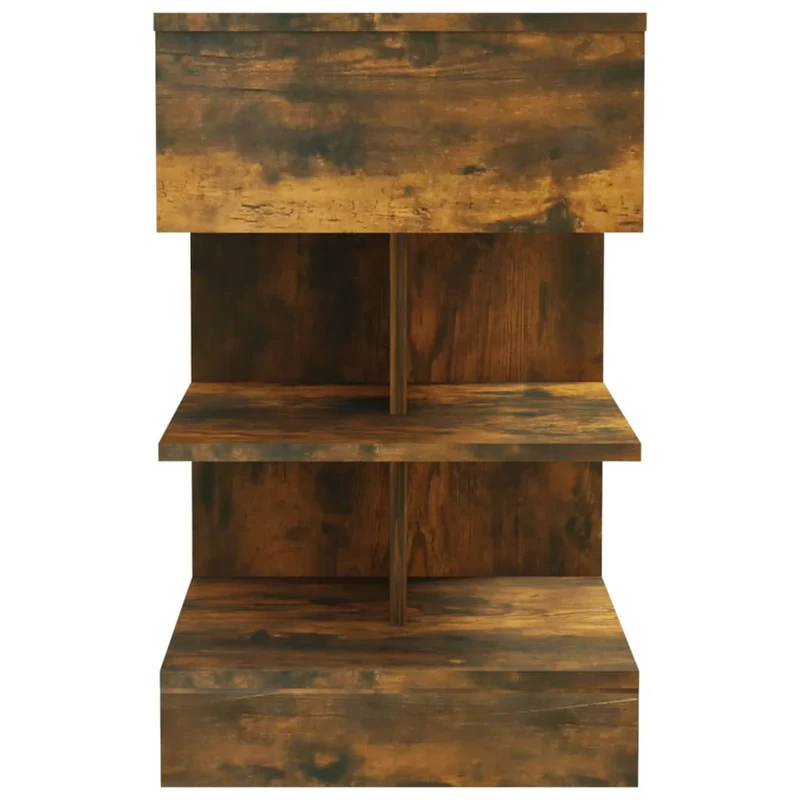 Lot de 2 tables de chevet avec tiroir et étagère 40 x 35 x 65 cm bois d’ingénierie marron DEC035104