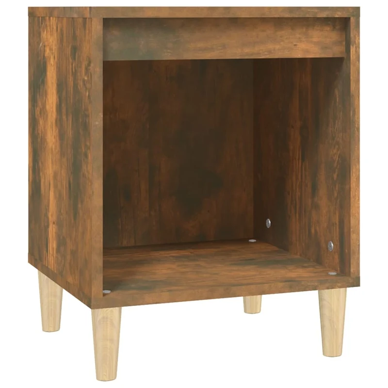 Lot de 2 tables de chevet avec compartiment ouvert 40 x 35 x 50 cm bois d'ingénierie marron DEC035091