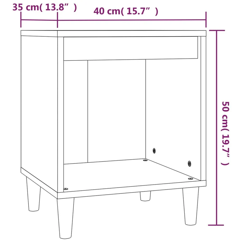 Lot de 2 tables de chevet avec compartiment ouvert 40 x 35 x 50 cm bois d'ingénierie marron DEC035091