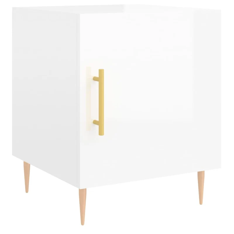 Lot de 2 tables de chevet avec compartiment avec porte 40 x 40 x 50 cm bois d'ingénierie blanc DEC035026