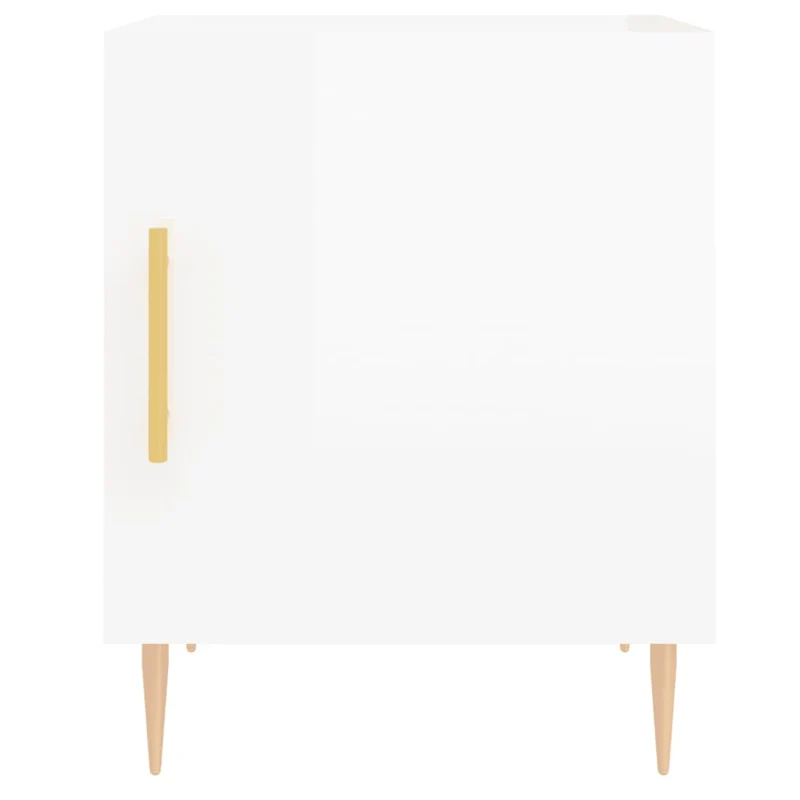 Lot de 2 tables de chevet avec compartiment avec porte 40 x 40 x 50 cm bois d'ingénierie blanc DEC035026